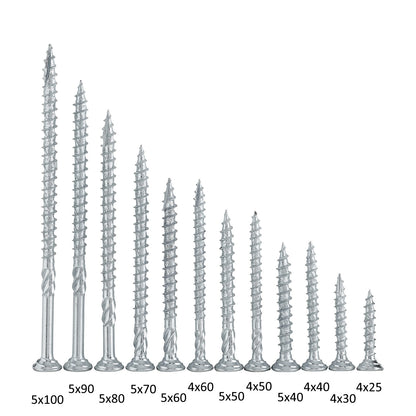 Twister Screws MultiBox 1,280 Piece Zinc-Coated Wood Screws